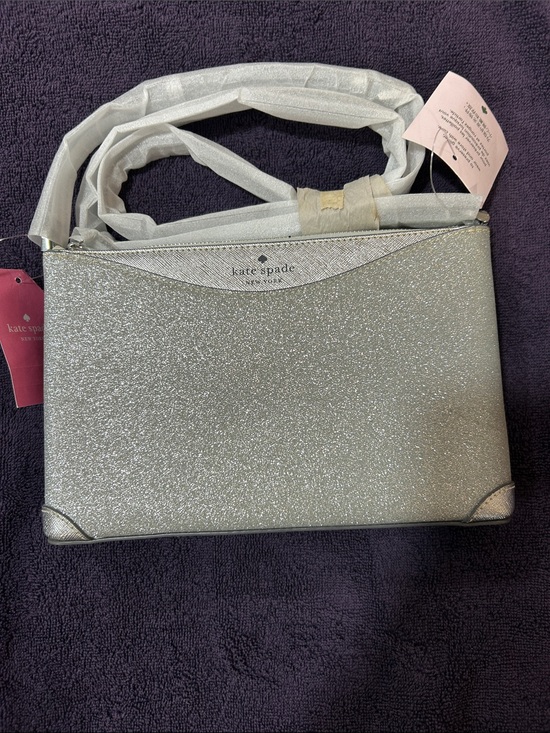 kate spade Handbags - kate spade Silver Glitter Crossbody Purse